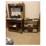 Desk And Contents and book case and books
