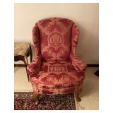 Wingback Armchair with Patterned Upholstery