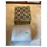 Upholstered Footstool with Additional Cover