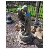 Concrete Boy and Girl Garden Statue