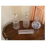 Crystal Decanters and Centerpiece Set