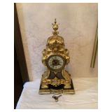 Gilt Metal Mantle Clock with Cherub Figures
