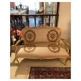 Floral Upholstered Loveseat with Gilt Accents