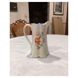 Floral Decorated Ceramic Pitcher