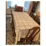 Crocheted Tablecloth with Square Motifs