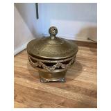 Metal Lidded Serving Dish with Glass Insert