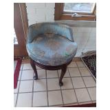 Upholstered Round Seat Ottoman with Legs