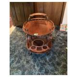 MIF Century Swan Sculpture Bar Cart: Vintage Rolling Tea Cart