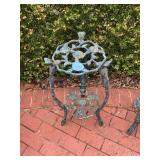 Cast Metal Plant Stand with Rose Motif