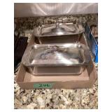 Pair of Silver Plated Butter Dishes with Pyrex Inserts