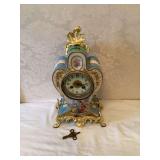 Porcelain Mantle Clock with Key