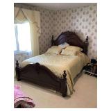 Adjustable Bed Frame with Mattress and Bedding