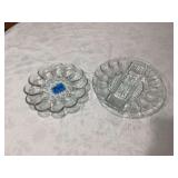 Two Assorted Pattern Glass Serving Dishes