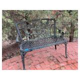 Metal Garden Bench with Rose Motif
