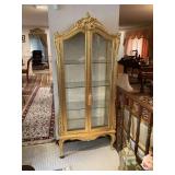 Display Cabinet with Gold-Colored Finish