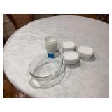 Glass Oval Baking Dish with Lids and Cups