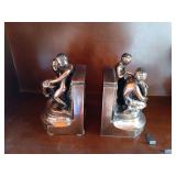 Figural Bookends with Fishing Motif