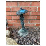 Figural Sculpture of a Girl Under an Umbrella