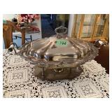 Silver Plated Serving Dish with Lid and Stand