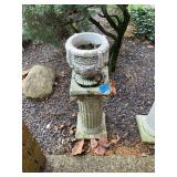 Concrete flower pot and pedestal