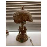 Figural Ceramic Lamp with Children