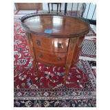 Wooden Oval Server Table with Drawers