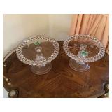 Two Glass Cake Stands