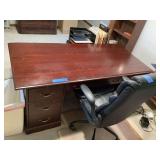 Desk 6’ W x 3’D x30” T and chair