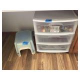 Sterilite 3-Drawer Unit with Step Stool