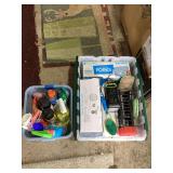 Household Cleaning Supplies and Portable Power Supply Assortment