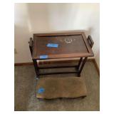 Wood Butler Table with Ottoman