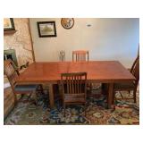 Mission Oak Dining Table w/ (4) Chairs
