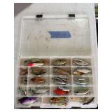 Assorted Fishing Lures with Tackle Box