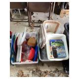 Assorted Household Items in Storage Containers