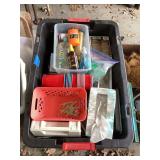Assorted Household Items in Storage Tote