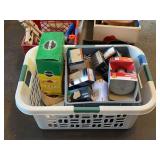 Assorted Household Items Including Miracle-Gro Plant Food, Light Bulbs, and Rosanna Mugs