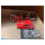 Collection of Three Diecast and Glass Model Vehicles