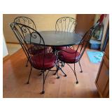 Wrought Iron Bistro Set with 42-inch Round Table and Four Chairs