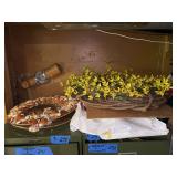 Seashell Decorative Mirror and Artificial Floral Wreath