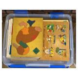 Collection of Playskool and Fisher-Price Wooden Inlay Puzzles