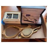 Anne Klein II Interchangeable Watch Set with Vanity Mirror, Brush, and Keepsake Box