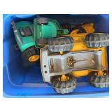 Assorted Plastic Toy Construction Vehicles and Tractors