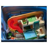 Plastic Toy Playset with Slide and Accessories
