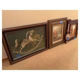 Collection of Framed Artwork and Weather Station