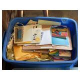 Assorted Greeting Cards and Stationery in Plastic Storage Bin