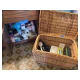 Wicker Storage Basket with Assorted Personal Care and Grooming Items