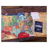 H.E. Harris & Co. State Quarters Collection Map and Historical Documents