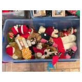 Assorted Holiday Plush Toys and Yarn Lot