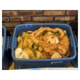 Collection of Character Hand Puppets in Storage Bin