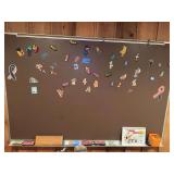 Wall-Mounted Magnetic Display Board with Assorted Character Magnets and Accessories